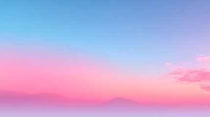 pastel blue and pink sky gradient with soft clouds and horizon glow
