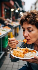 Savoring Authentic Street Food Delights A Culinary Adventure in a Vibrant Asian Market