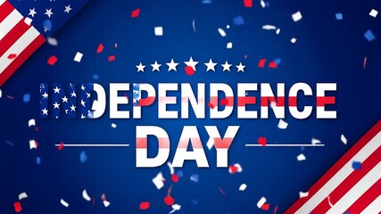Independence Day celebration with American flag colors and confetti - Powered by Adobe