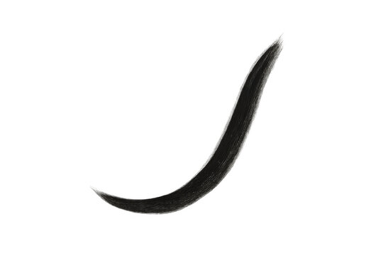 Silky black hair strand softly moving, transparent backdrop highlighting texture for professional beauty imagery