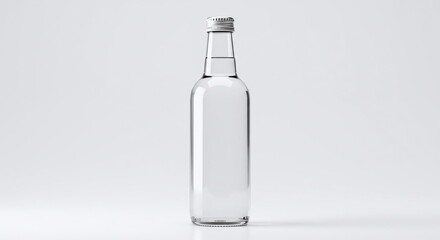Clear Glass Bottle Mockup Perfect for Beverage or Liquid Product Presentation
