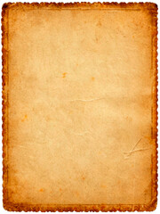 Aged vintage paper texture featuring a prominent grunge edge, subtle creases, and natural stains, providing an authentic old-world feel, perfect for historical, retro, or artistic designs.