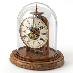 antique clock isolated on white