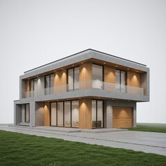 Modern Concrete and Wood House Architectural Design