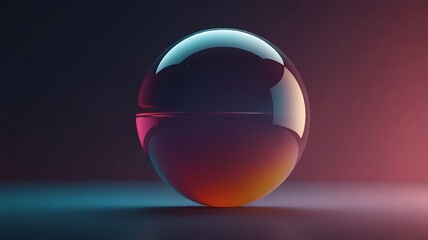 Abstract Sphere Neon Gradient Reflective Orb in Dark Setting