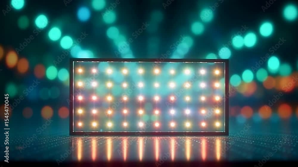 Poster colorful led display illuminated in a darkened environment generative ai