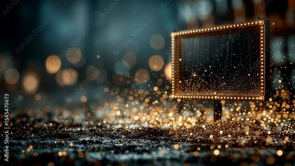 Aufkleber illuminated frame in a sparkling night atmosphere generative ai