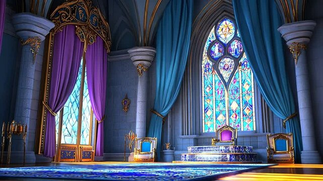 Royal Throne Room with Stained Glass
