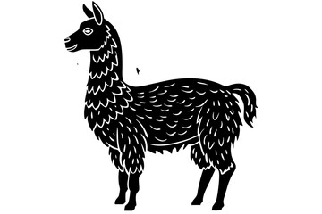 Silhouette Vector Art Illustration of Tribal Style Llama	