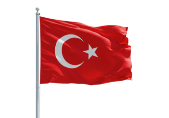 High-Resolution Image of the Turkish Flag A Vibrant Red Ensign with Crescent Moon and Star