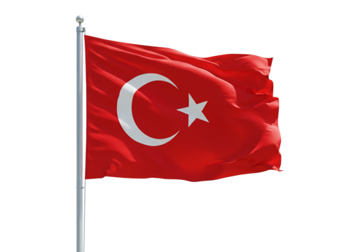 High-Resolution Image of the Turkish Flag A Vibrant Red Ensign with Crescent Moon and Star