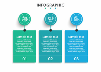 Infographic template with 3 options or steps	
