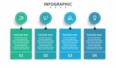 Infographic design template with 4 options, steps or processes. Can be used for workflow layout, diagram, annual report, web design	