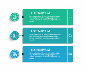Infographic template with 3 options or steps	
