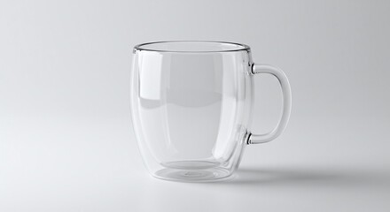 Double-Walled Glass Mug Crystal Clear, Elegant Design for Hot and Cold Beverages