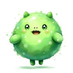 Digital Illustration of a Light Green Round Creature