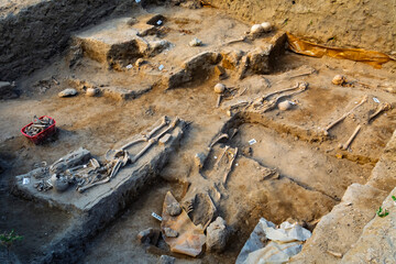 Cemetery in the medieval monastery in Peternmonostora