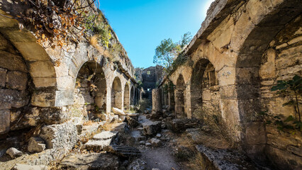 The ruins of Seleukeia (Lyrbe) Ancient City in Turkey