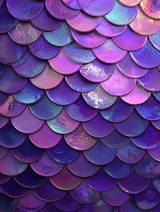 Iridescent Mermaid Scale Pattern in dark purple and Pink, Shiny and Glittery Digital Wallpaper