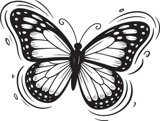 Playful Butterfly Doodle Sketch Vector Illustration