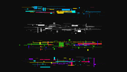 Glitch effect texture. Vector elements set