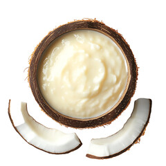 Fresh Coconut with Creamy Interior and Slices
