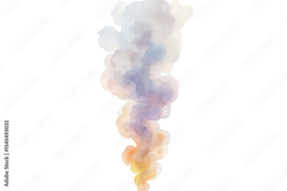 Poster pastel-hued smoke wisping upward against transparent backdrop, creating ethereal visual texture for 
