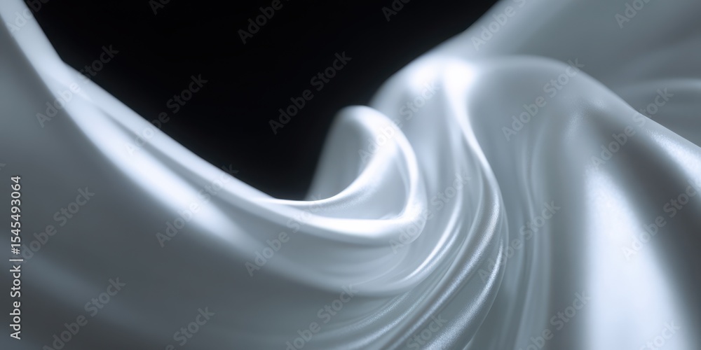 Poster monochrome dynamic abstract 3d background with swirling ribbons in flowing motion