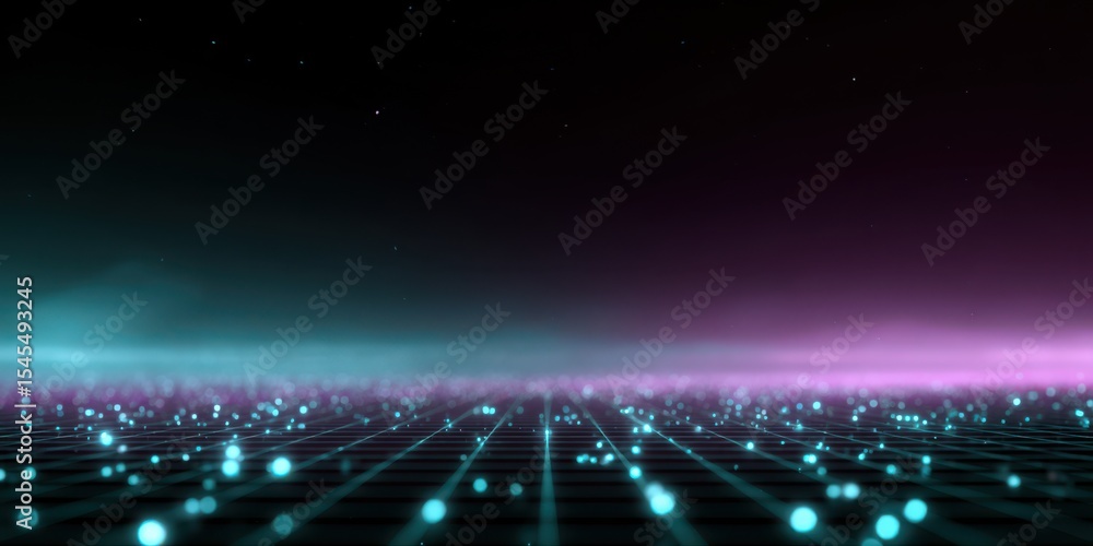 Aufkleber hyperrealistic cryptocurrency user interface background with glowing grid and digital particles