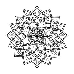 Abstract floral design with ornate, seamless flower and leaf patterns, perfect for vintage decor or summer wallpaper. mandala style