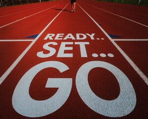 Track view with 'Ready, Set, Go' starting line.