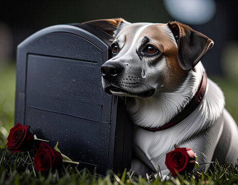 dog in the graveyard saddness