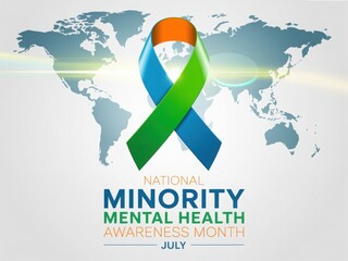 Ribbon for National Minority Mental Health Awareness Month.