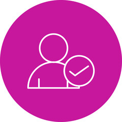 Candidate Vector Line Pink Circle Icon Design