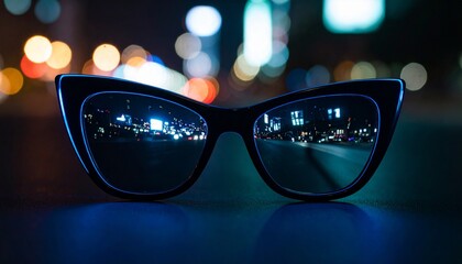 a pair of glasses with a background image that seems to penetrate through the lenses