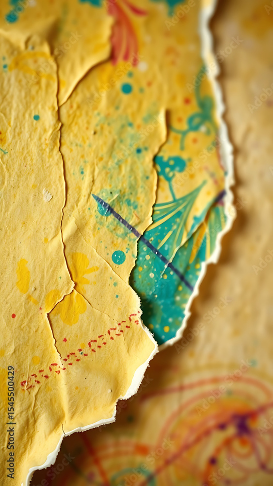 Aufkleber abstract colorful texture with torn paper effect vertical