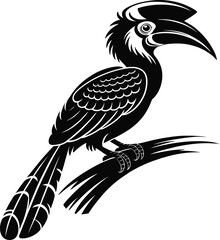 Hornbill Bird Silhouette Vector – Exotic Tropical Wildlife Illustration