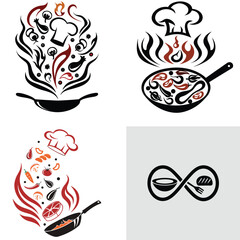 Culinary Arts Delicious Food Illustrations and Chef Hat Designs