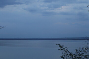 birds flying over the lake Elementaita