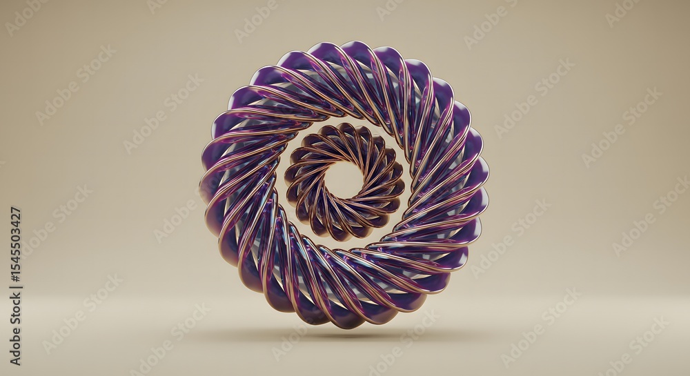 Poster intricate purple and gold circular design a symbol of harmony and perpetual motion abstract render o