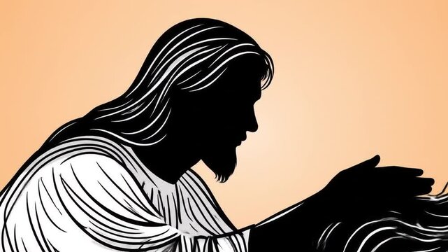 Jesus comforting a grieving woman art powerful illustration faith hope spiritual solace