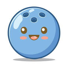 Fototapeta premium A cute bowling ball character smiles warmly, expressing joy and happiness