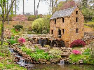 Cloudy view of the historical Old Mill
