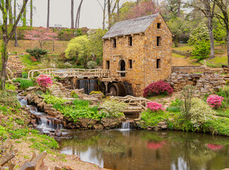 Cloudy view of the historical Old Mill