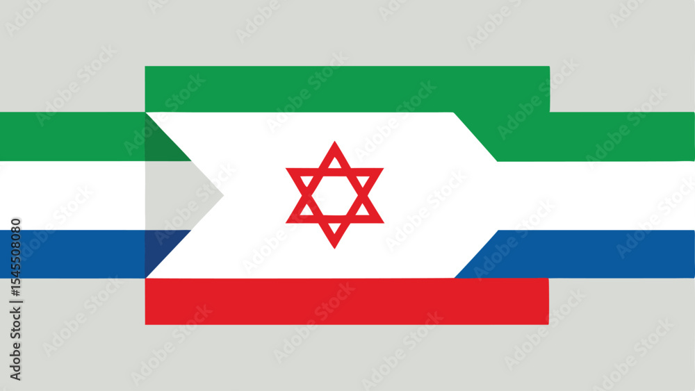 Poster geometric composition featuring flags with the star of david design suitable for projects