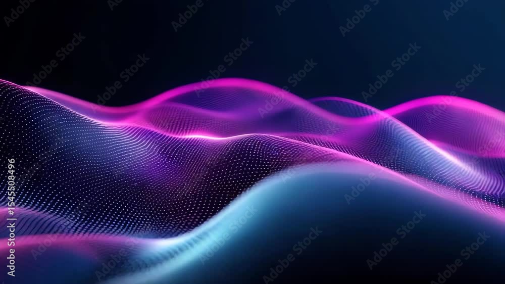 Aufkleber abstract digital wave with vibrant colors and mesh-like structure.