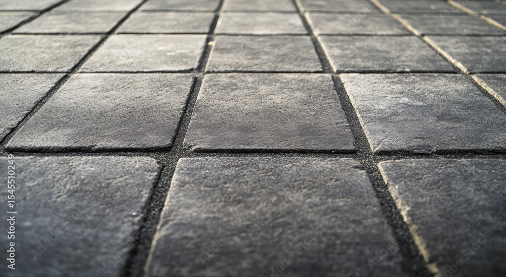 Aufkleber stone pavement with textured square tiles creates rustic and durable surface