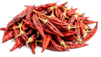 Fototapeta premium A Close-Up of Dried Red Chili Peppers A Culinary Culture Exploration