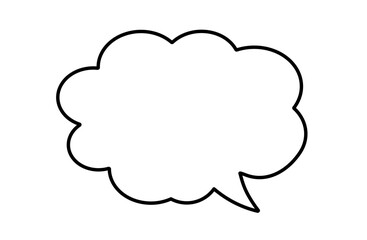 手書き風 吹き出し（もこもこ・白黒 ）