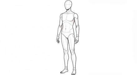 Male human figure drawing illustration